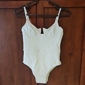 Elegant White One-Piece Swimsuit